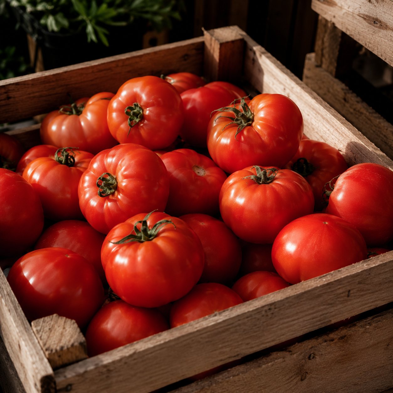 Tomaten in der Kiste