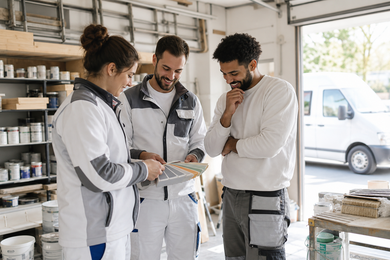 Das Team bei der Arbeit im Betrieb